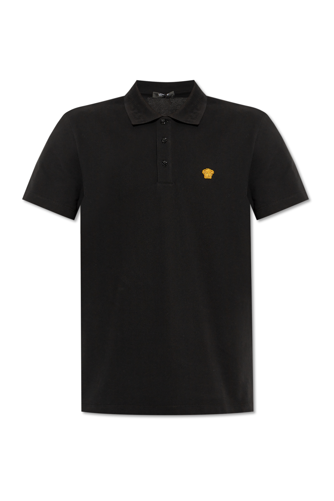 Tシャツ・カットソー VERSACE SS25 Black piquet polo shirt (10139061A12345 1B000) nm_4912957_100106_m
